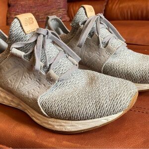 New Balance Light Gray Knit Sneakers